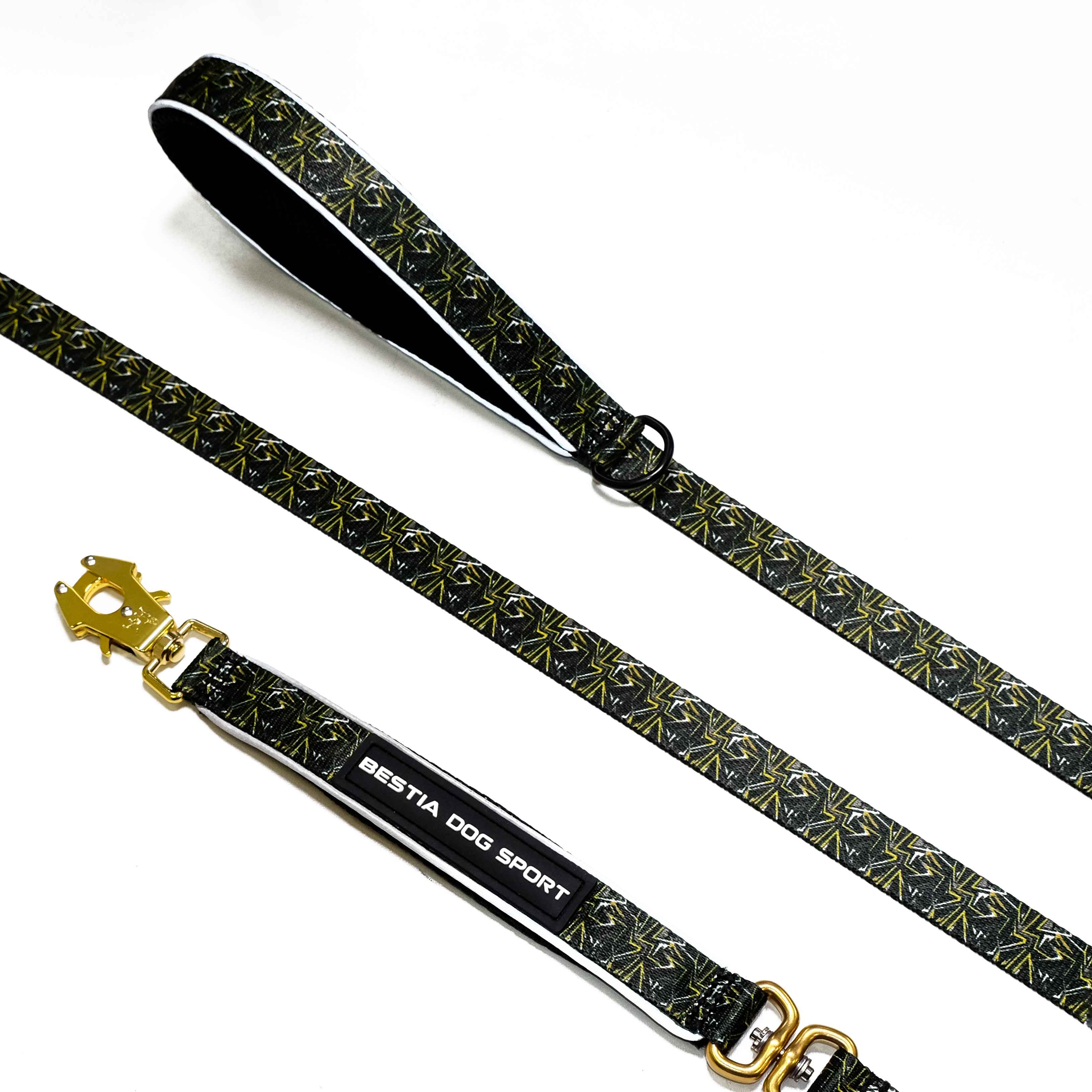 Bestia Dog Sport GripPro Leine Gold Print