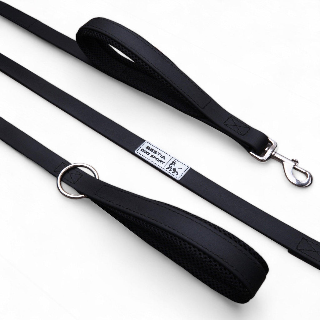 Bestia Dog Sport Doppelgriff-Leine Schwarz