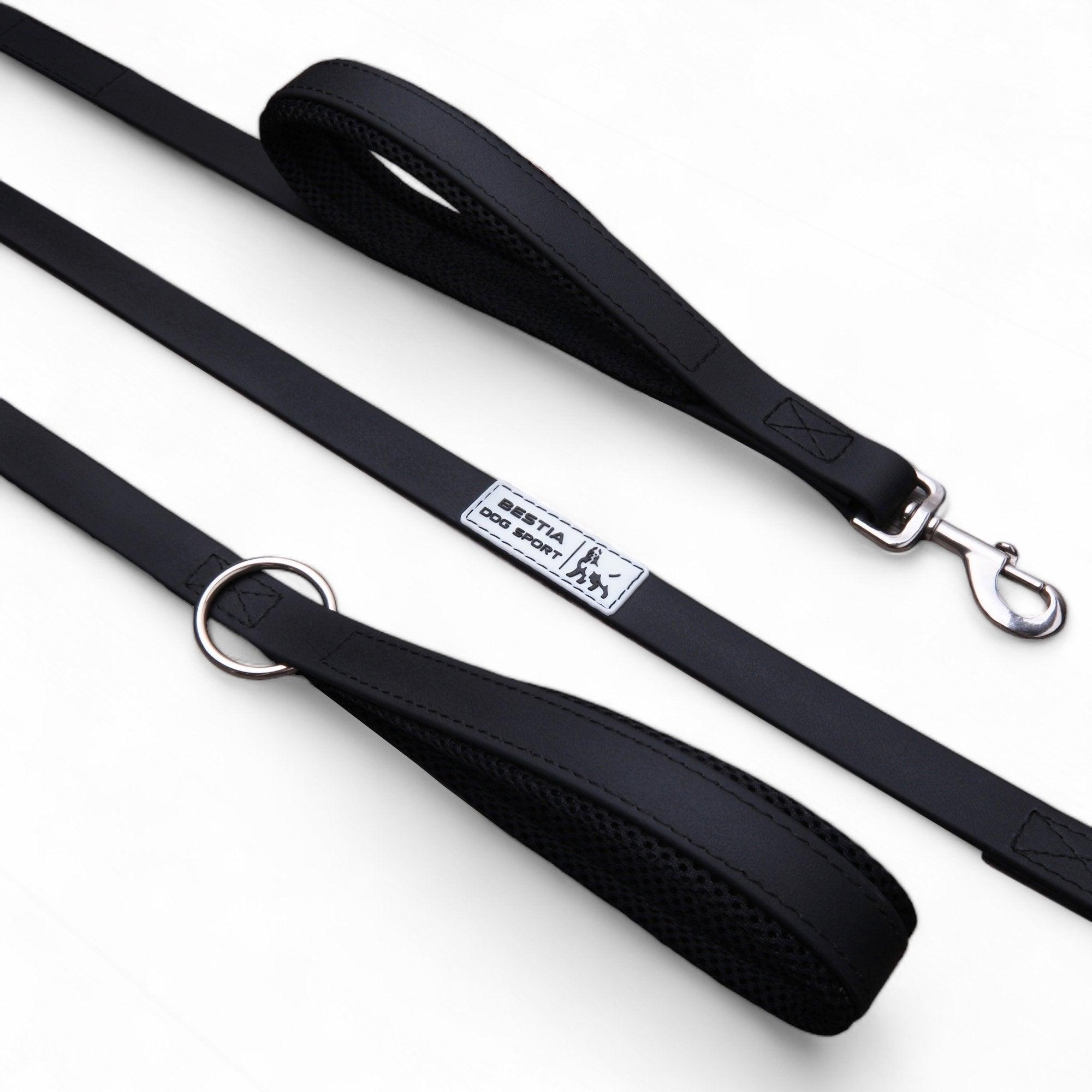 Bestia Dog Sport Doppelgriff-Leine Schwarz