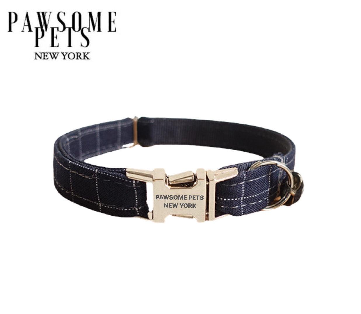 Kleines Hundehalsband Purplish Blue Stripe – Für Hunde & Katzen