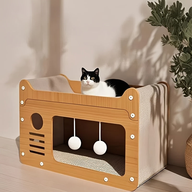 2-in-1 Wand-Katzenbett mit Kratzfläche