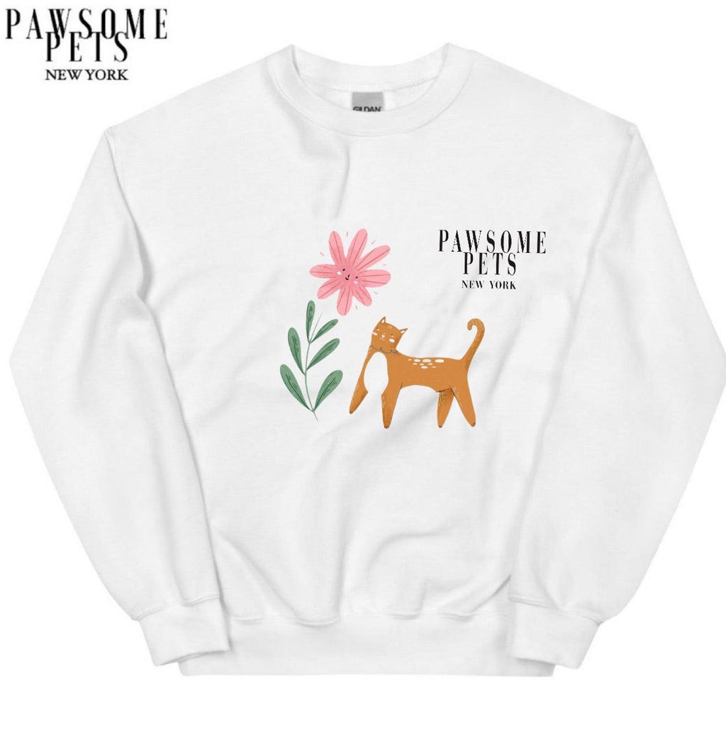 Sweatshirt mit Katzen-Motiv – Orange Cat Design