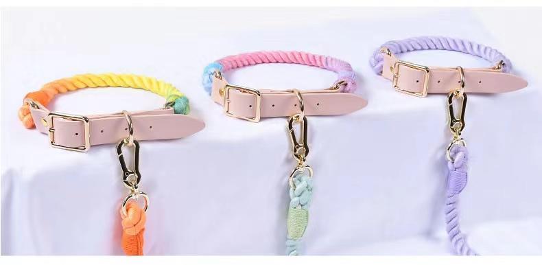 Luxe Royal Pink Leder-Seil-Leine – Bright