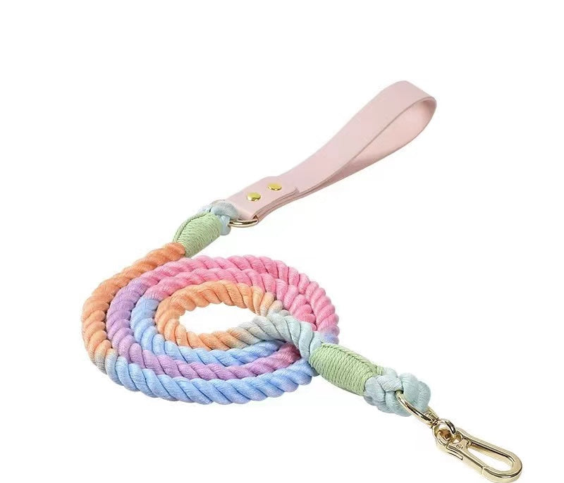 Luxe Royal Pink Leder-Seil-Leine – Bright