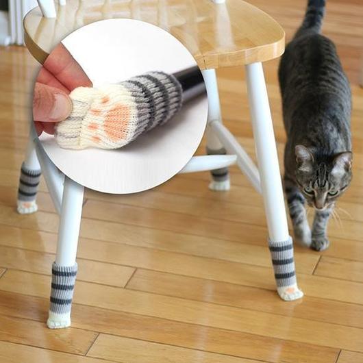 Niedliche Pfoten-Socken für Stühle und Tische – 4er Set