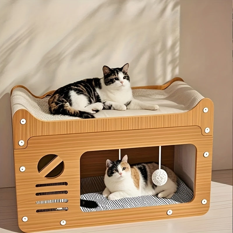 2-in-1 Wand-Katzenbett mit Kratzfläche