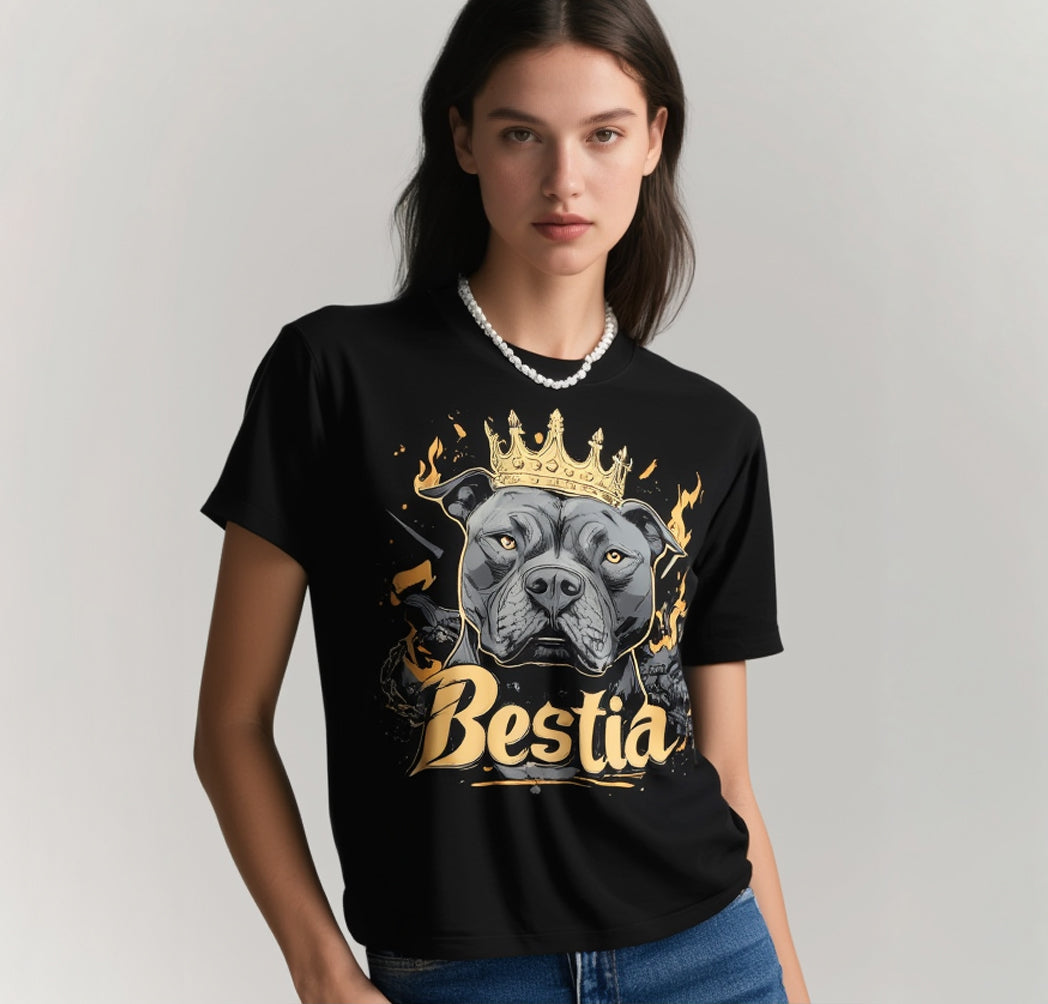 Bully T-Shirt Schwarz – Hunde-Motiv