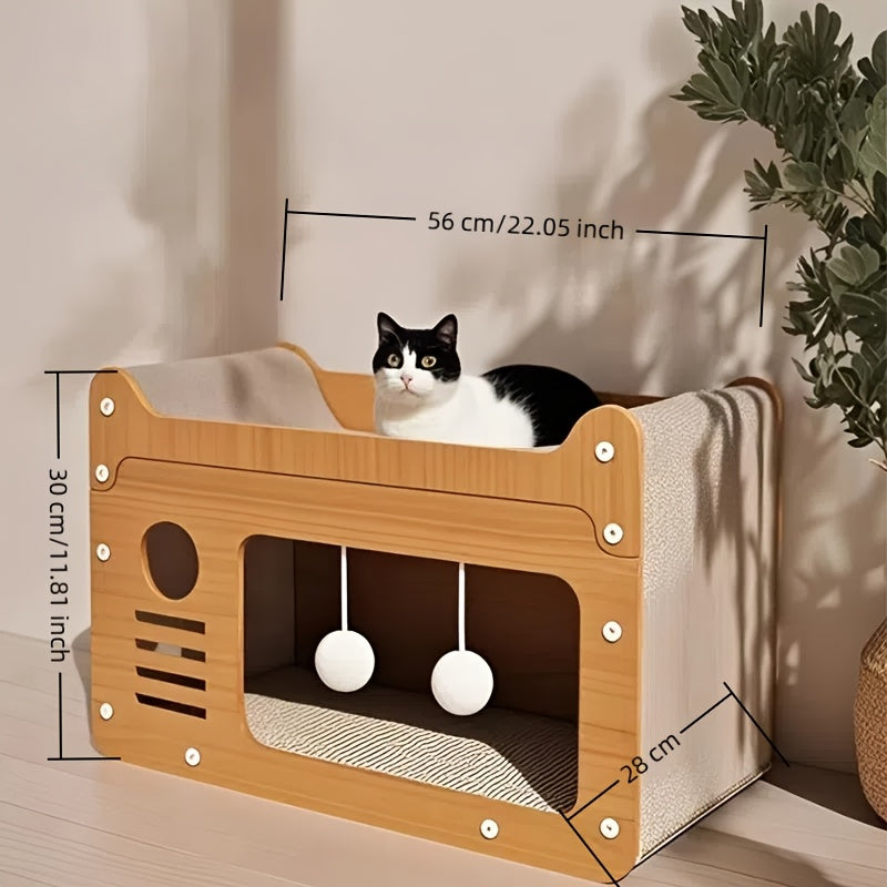 2-in-1 Wand-Katzenbett mit Kratzfläche