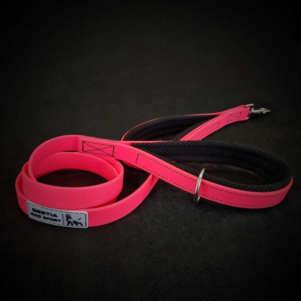 Bestia Dog Sport Doppelgriff-Leine Neon Pink