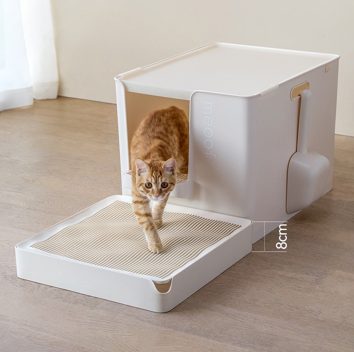 Gebogene Wellen-Katzenstreu-Matte mit rutschfester Unterseite – Meoof