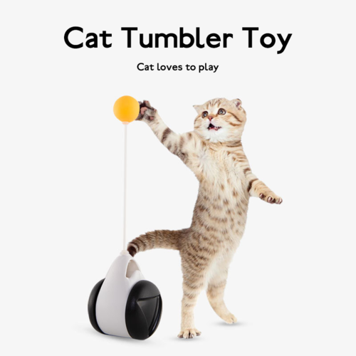 Kippspielzeug mit Ball für Katzen – Interaktives Tumbler Katzenspielzeug