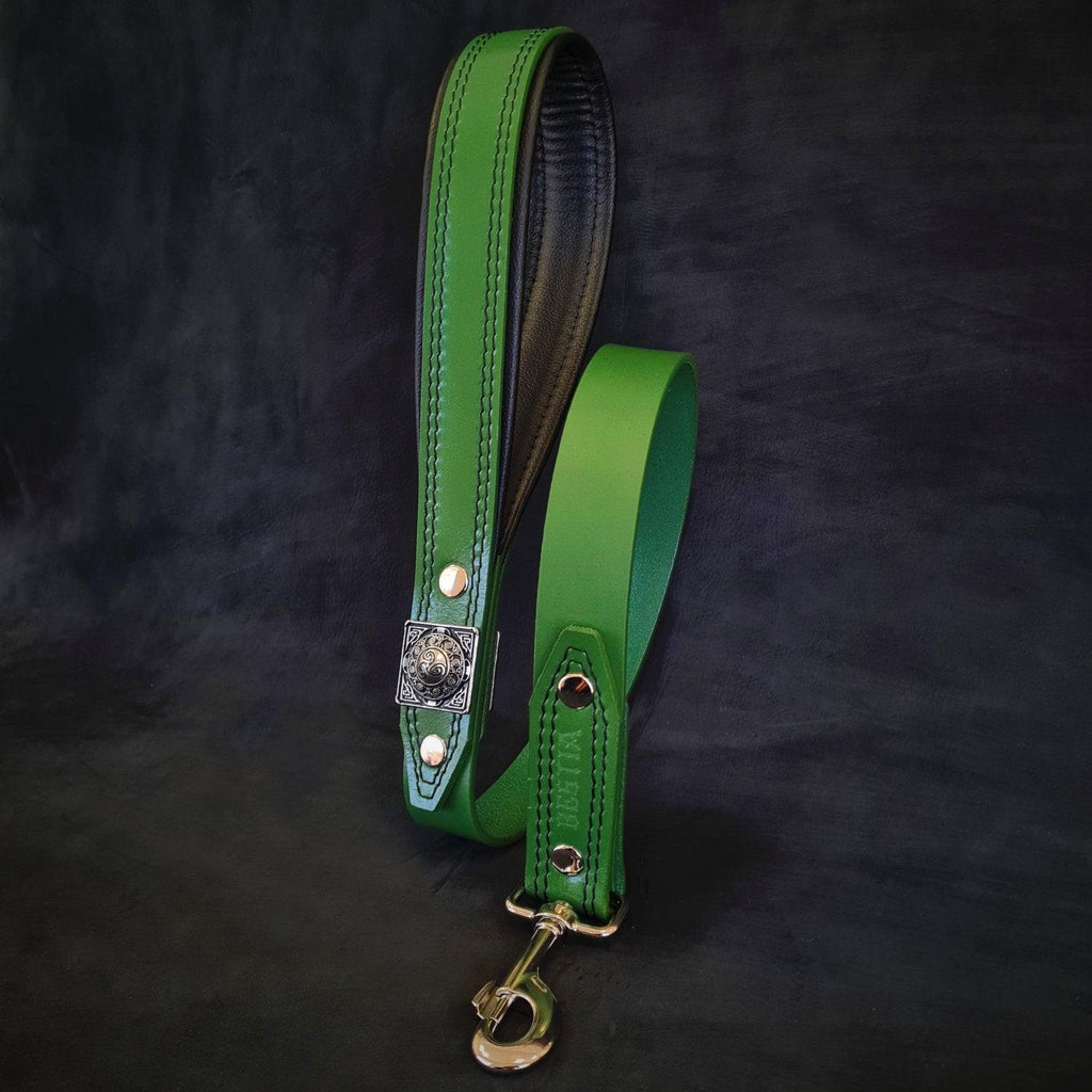 Bestia „Eros“ Leder-Hundeleine Grün – Handmade in Europe