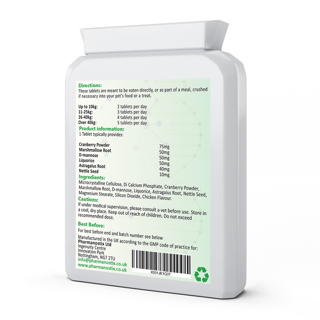 Haustier-Harnwegs-Unterstützung 120 Tabletten – Pharmanostix