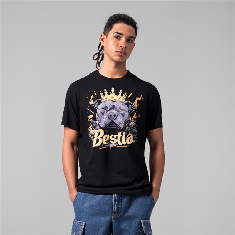 Bully T-Shirt Schwarz – Hunde-Motiv