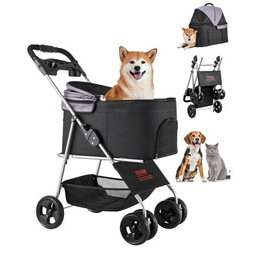 Faltbarer Hunde-Kinderwagen – Bis 16 kg Tragkraft, 4 Räder