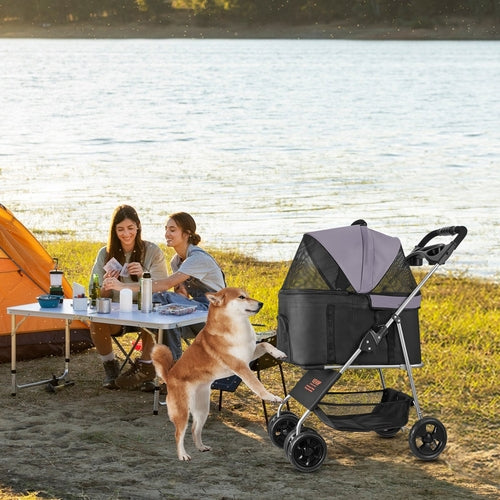 Faltbarer Hunde-Kinderwagen – Bis 16 kg Tragkraft, 4 Räder