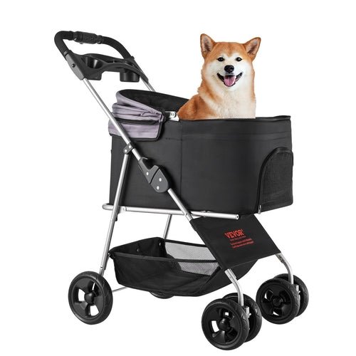 Faltbarer Hunde-Kinderwagen – Bis 16 kg Tragkraft, 4 Räder