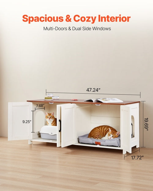 Versteckte Katzenklo-Möbel 120 cm – Für Mehrkatzen-Haushalte