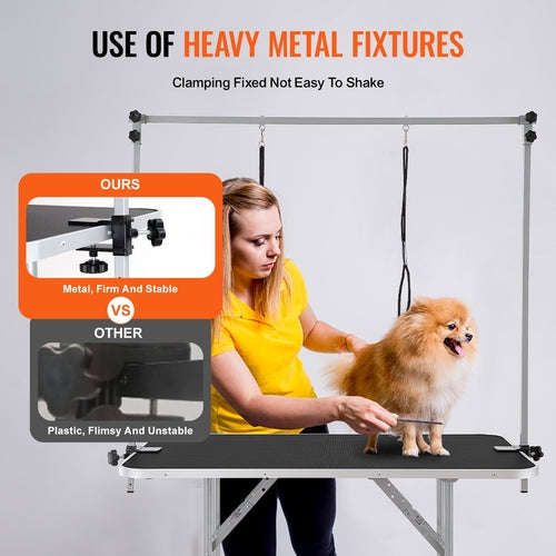 Hundefriseur-Tisch 117 cm mit Klammmerarmen – Professionelle Pflegestation