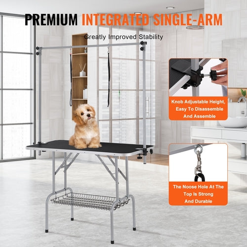 Hundefriseur-Tisch 117 cm mit Klammmerarmen – Professionelle Pflegestation