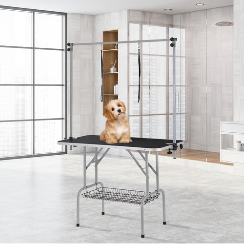 Hundefriseur-Tisch 117 cm mit Klammmerarmen – Professionelle Pflegestation